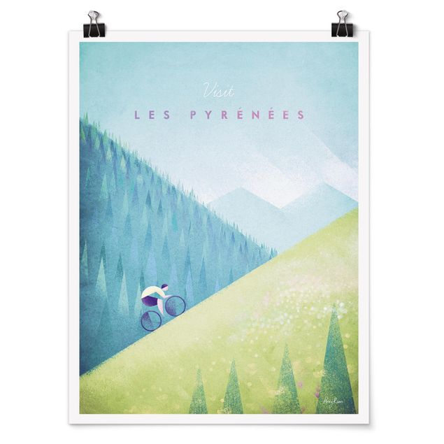 Posters arkitektur och skyline Travel Poster - The Pyrenees
