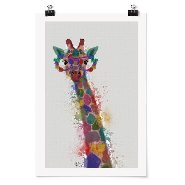 Tavlor modernt Rainbow Splash Giraffe