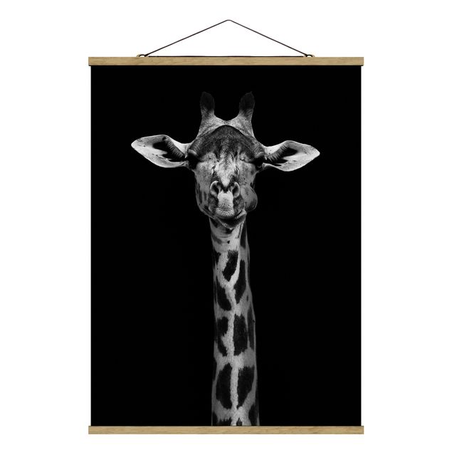 Tavlor modernt Dark Giraffe Portrait