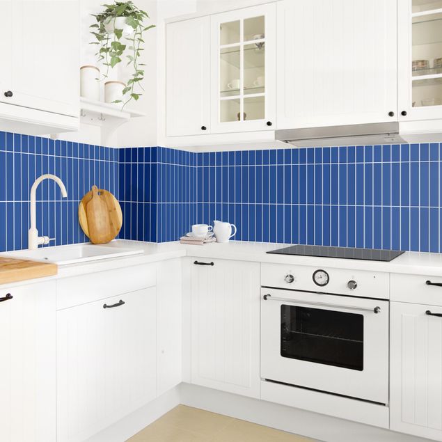 Stänkskydd kök enfärgad Subway Tiles - Blue