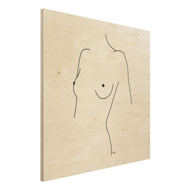 Kök dekoration Line Art Nude Bust Woman Black And White