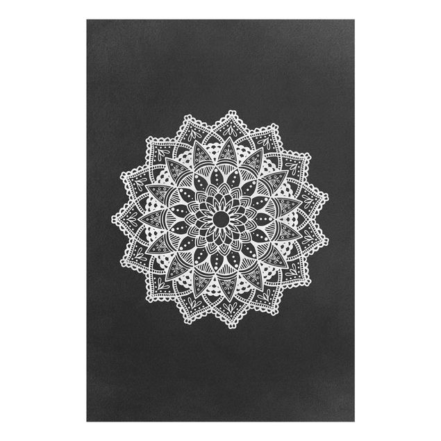 Tavlor svart och vitt Mandala Illustration Ornament White Black