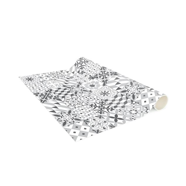 Mattor kakeloptik Geometrical Tile Mix Grey