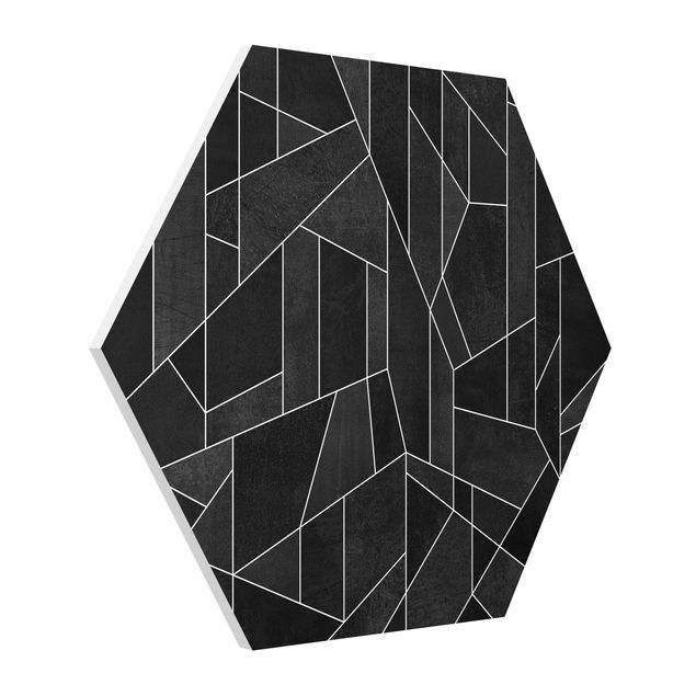 Tavlor abstrakt Black And White Geometric Watercolour