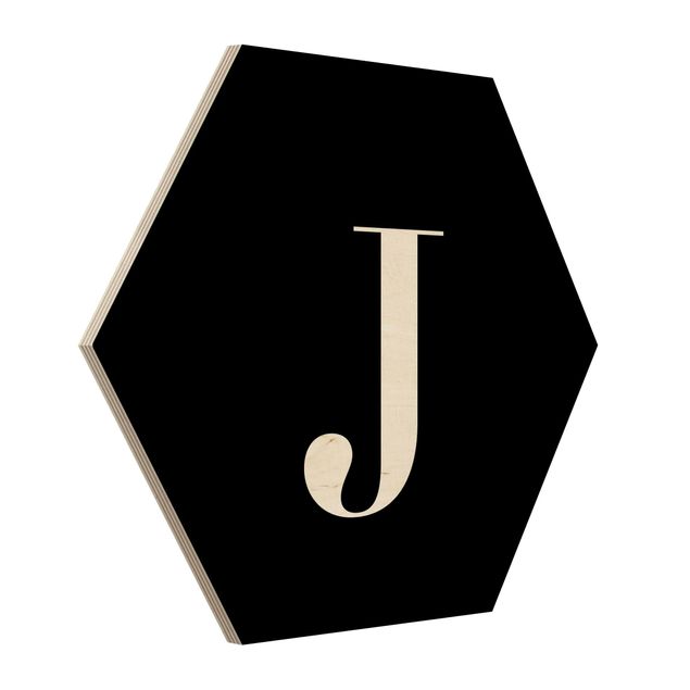 Hexagonala tavlor Letter Serif Black J