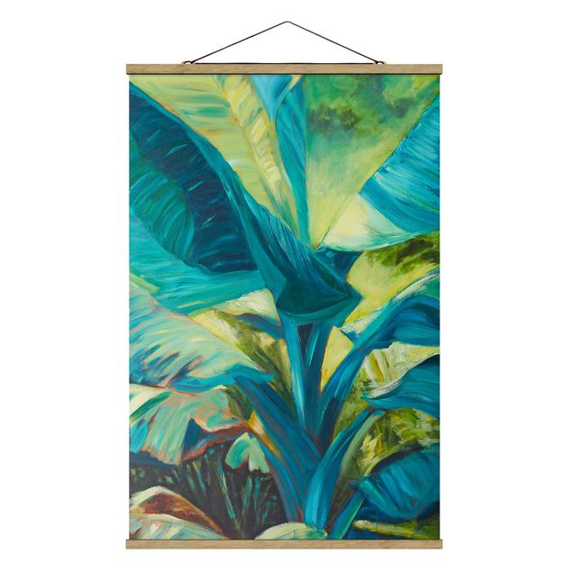 Tavlor modernt Banana Leaf With Turquoise II