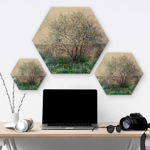 Hexagonala tavlor Claude Monet - Spring in Vétheuil