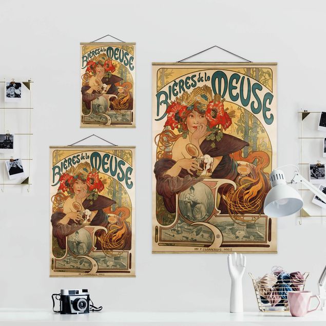 Tavlor konstutskrifter Alfons Mucha - Poster For La Meuse Beer