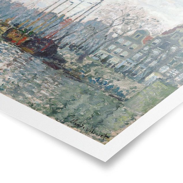 Posters arkitektur och skyline Claude Monet - View Of The Prins Hendrikkade And The Kromme Waal In Amsterdam