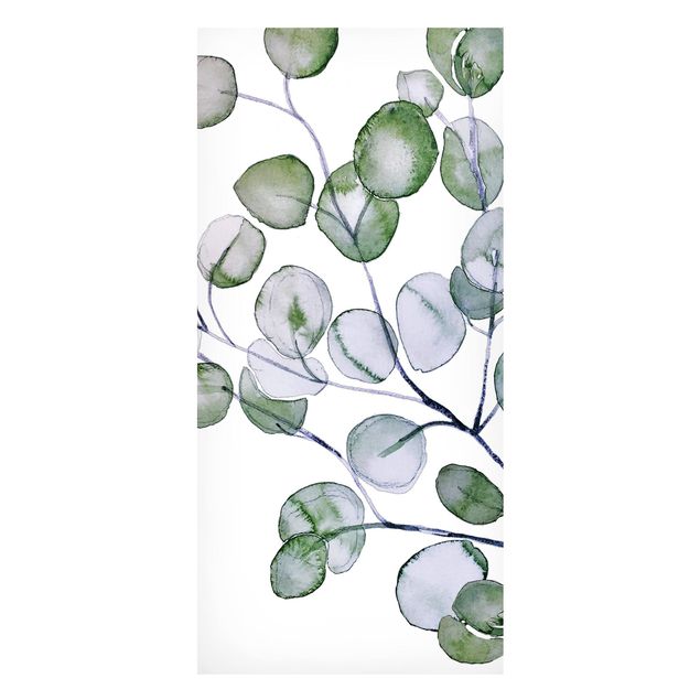 Magnettavla blommor  Green Watercolour Eucalyptus Branch