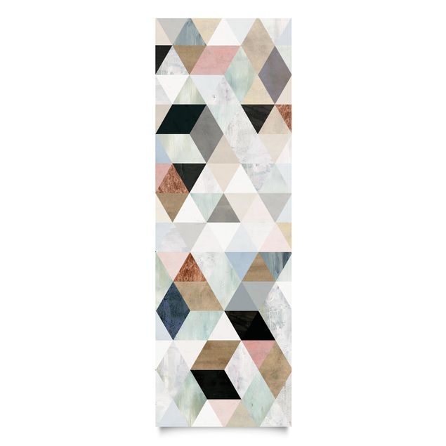 Självhäftande folier Watercolour Mosaic With Triangles I