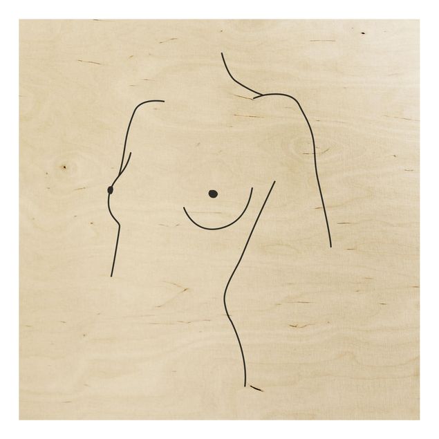 Konststilar Line Art Line Art Nude Bust Woman Black And White