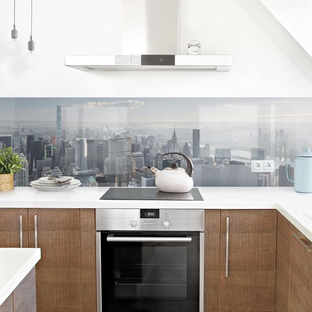 stänkskydd kök arkitektur och skyline Upper Manhattan New York City