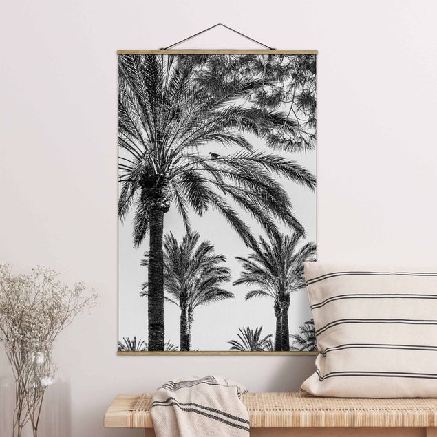 Kök dekoration Palm Trees At Sunset Black And White