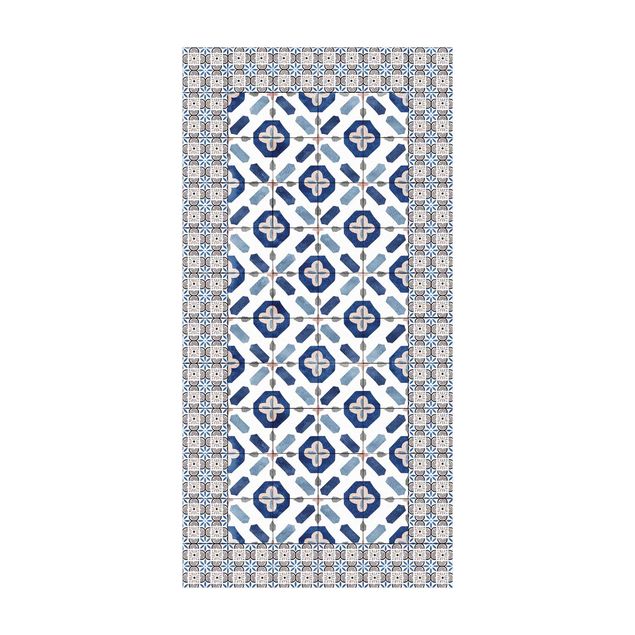 modern matta vardagsrum Moroccan Tiles Flower Window With Tile Frame