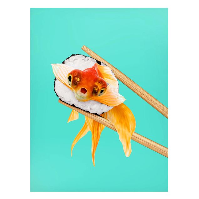 Tavlor fisk Sushi With Goldfish