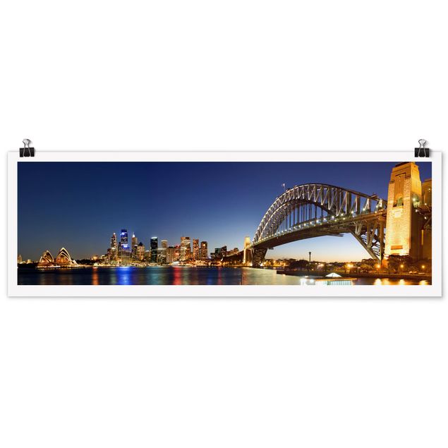 Tavlor arkitektur och skyline Sydney At Night