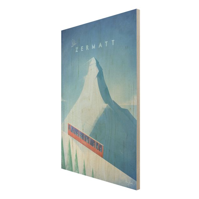 Trätavlor vintage Travel Poster - Zermatt