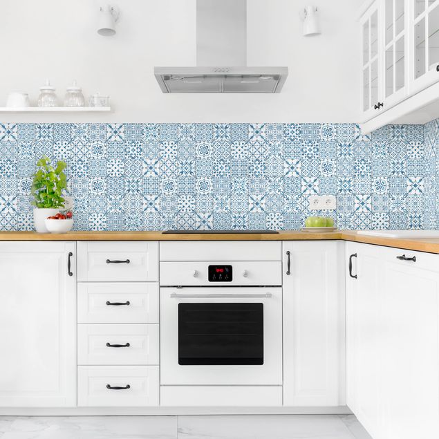 Stänkskydd kök kakeloptik Patterned Tiles Blue White