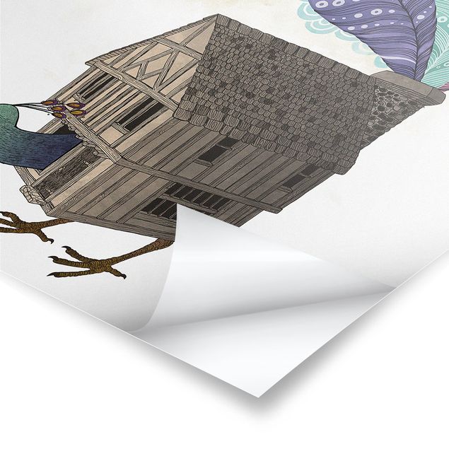 Tavlor Illustration Birdhouse With Feathers