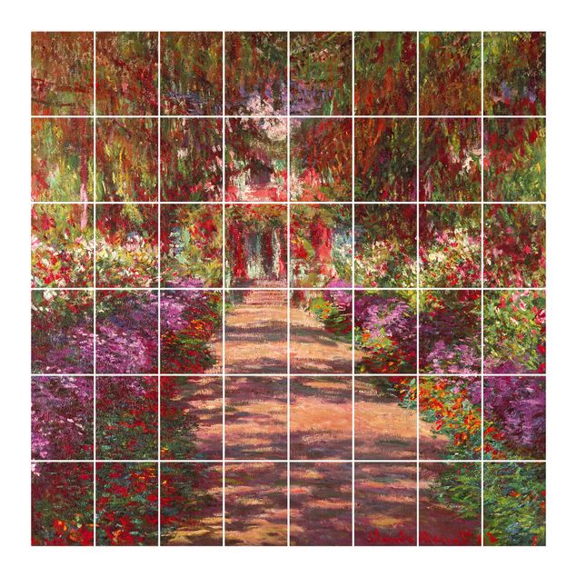 Kakel klistermärken Claude Monet - Pathway In Monet's Garden At Giverny