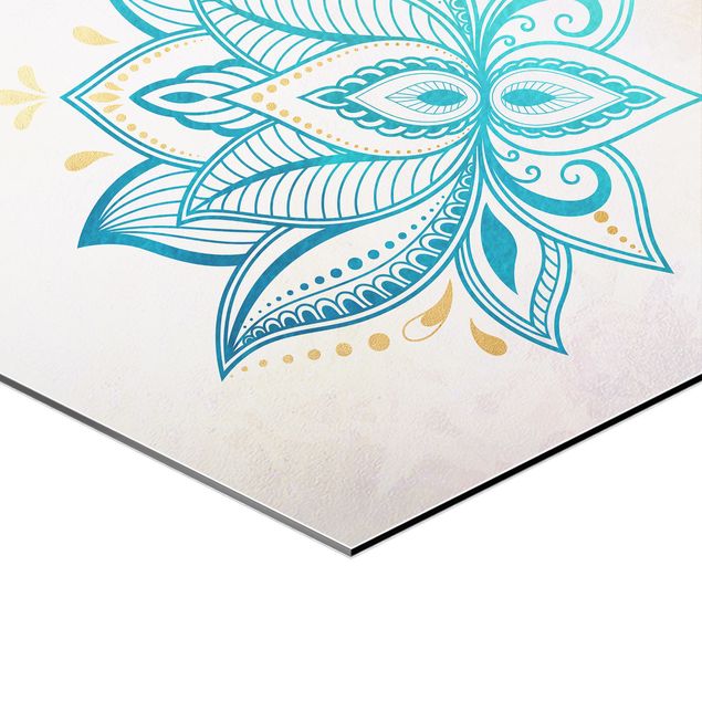 Tavlor Mandala Lotus Set Gold Blue