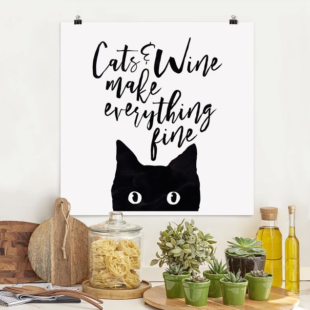 Tavlor katter Cats And Wine make Everything Fine