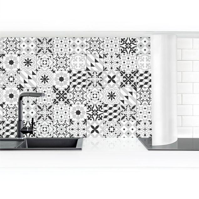 väggskivor kök Geometrical Tile Mix Black
