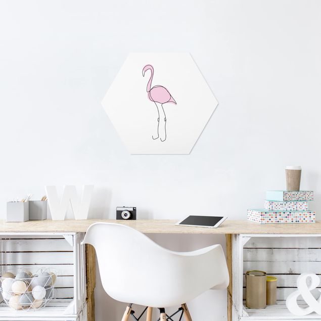 Tavlor modernt Flamingo Line Art