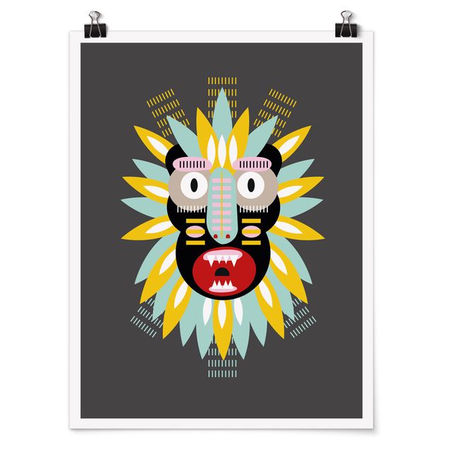 Tavlor konstutskrifter Collage Ethnic Mask - King Kong