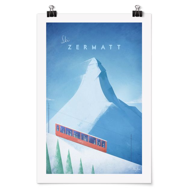 Tavlor landskap Travel Poster - Zermatt