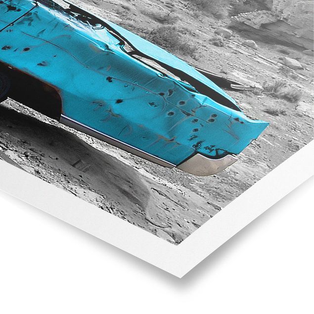 Posters landskap Turquoise Cadillac