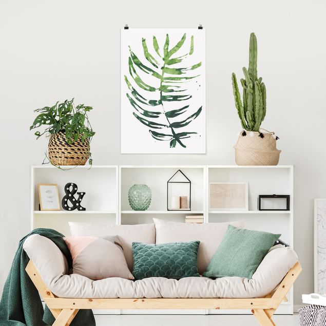 Posters blommor  Tropical Leaves Water Color I