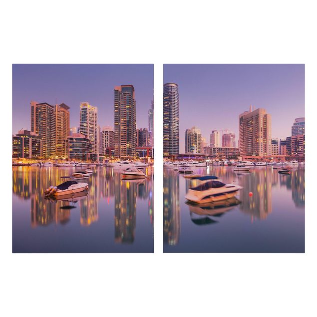 Tavlor modernt Dubai Skyline And Marina