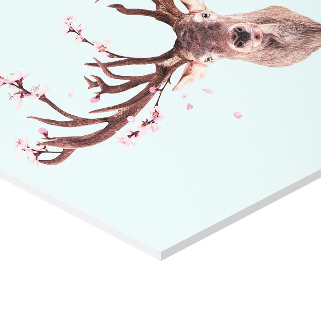 Tavlor Deer With Cherry Blossoms