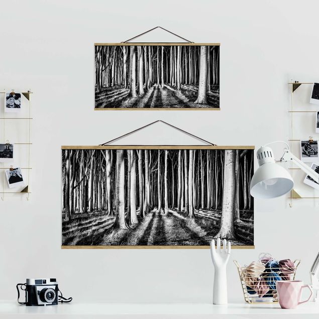 Tavlor svart och vitt Spooky Forest
