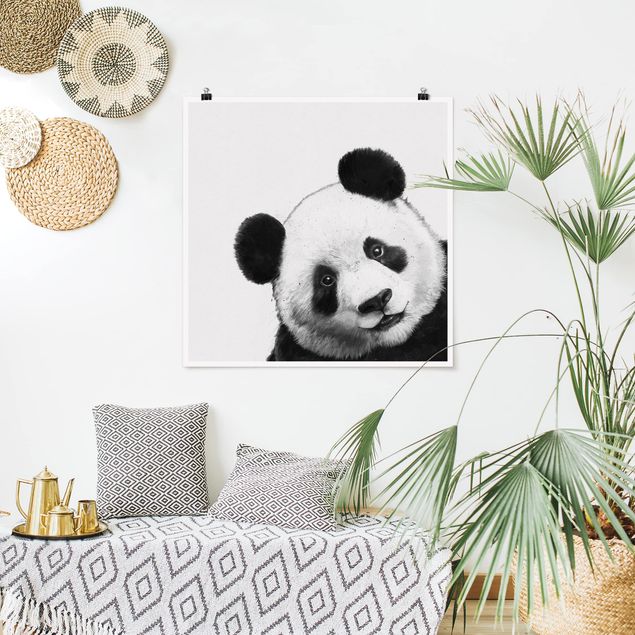 Tavlor pandor Illustration Panda Black And White Drawing