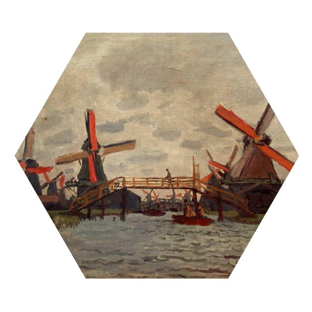 Tavlor Claude Monet Claude Monet - Windmills in Westzijderveld near Zaandam