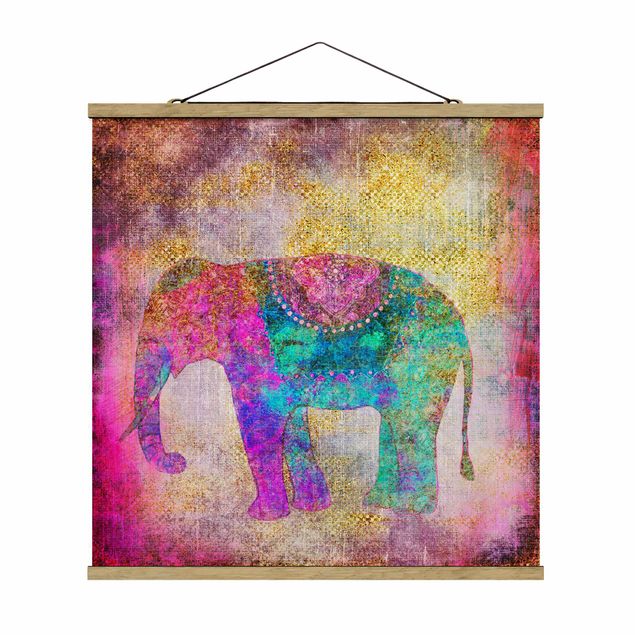 Tavlor andlig Colourful Collage - Indian Elephant