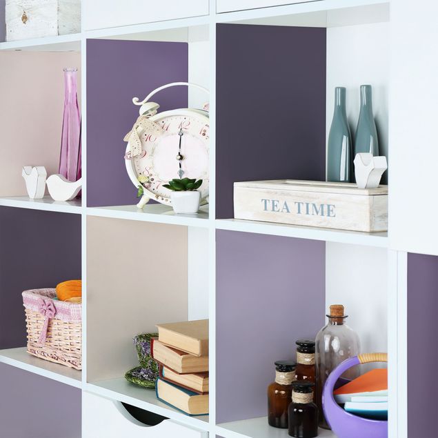 Möbelfolier matt 3 Violet Squares Flower Colours & Light Contrast Colours