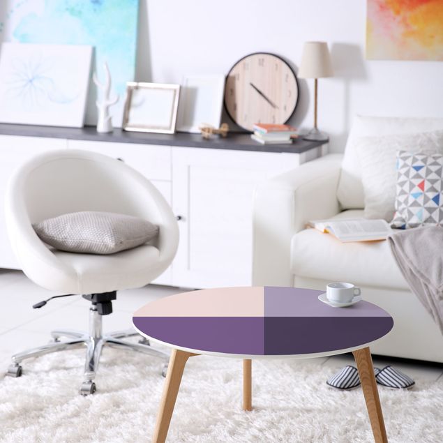 Möbelfolier skåp 3 Violet Squares Flower Colours & Light Contrast Colours