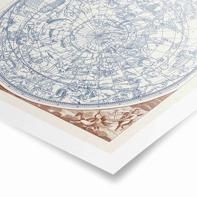 Tavlor blå Vintage Star Map Northern Hemissphere