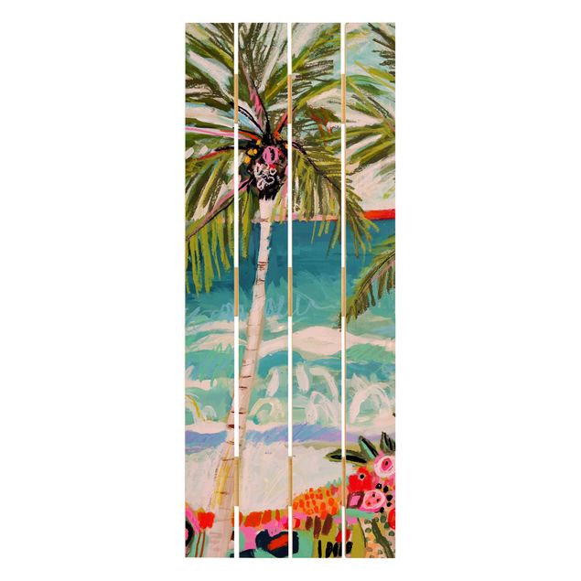 Tavlor Palm Tree With Pink Flowers I