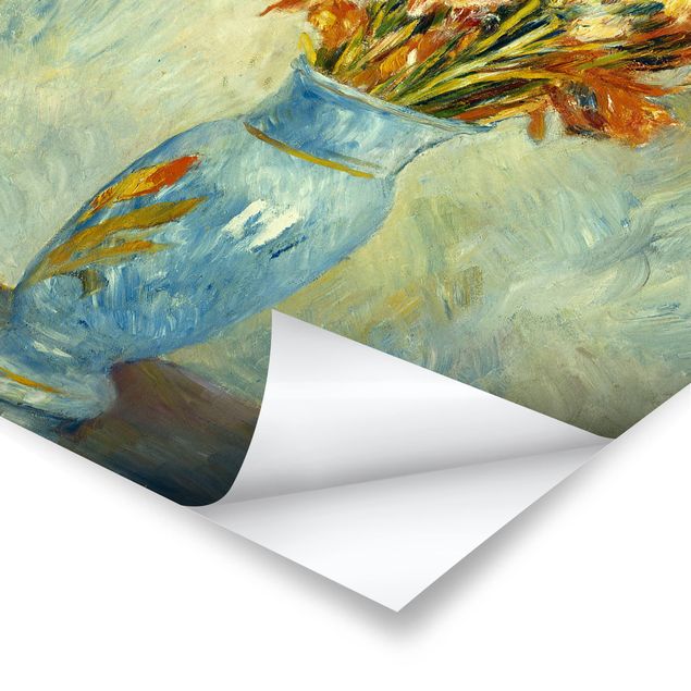 Posters konstutskrifter Auguste Renoir - Gladiolas in a Blue Vase