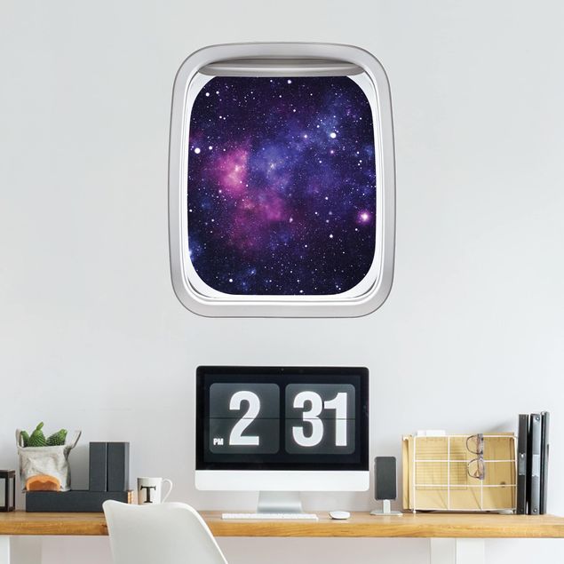 Autocolantes de parede espaço Aircraft Window Galaxy