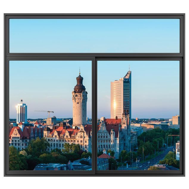 Kök dekoration Window Black Leipzig Skyline