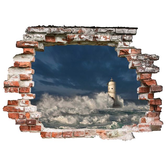Autocolantes de parede 3D Lighthouse On Sardinia