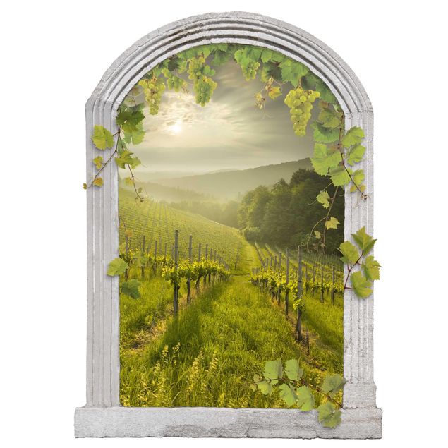 Kök dekoration Stone Arch Sun Rays Vineyard With Vines