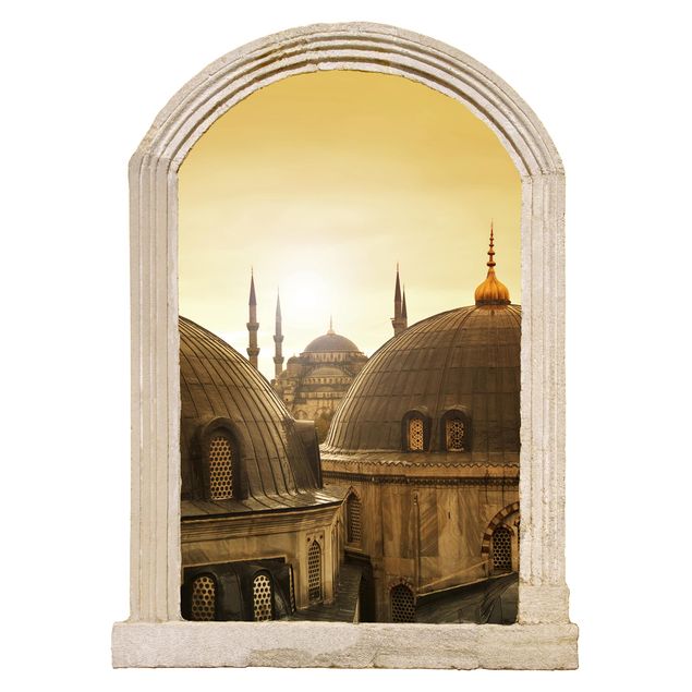 Autocolantes de parede imitação de pedra Stone Arch Above The Rooftops Of Istanbul