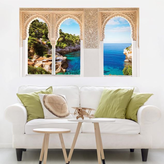Wallstickers öar Decorated Window Cala De Deia In Majorca